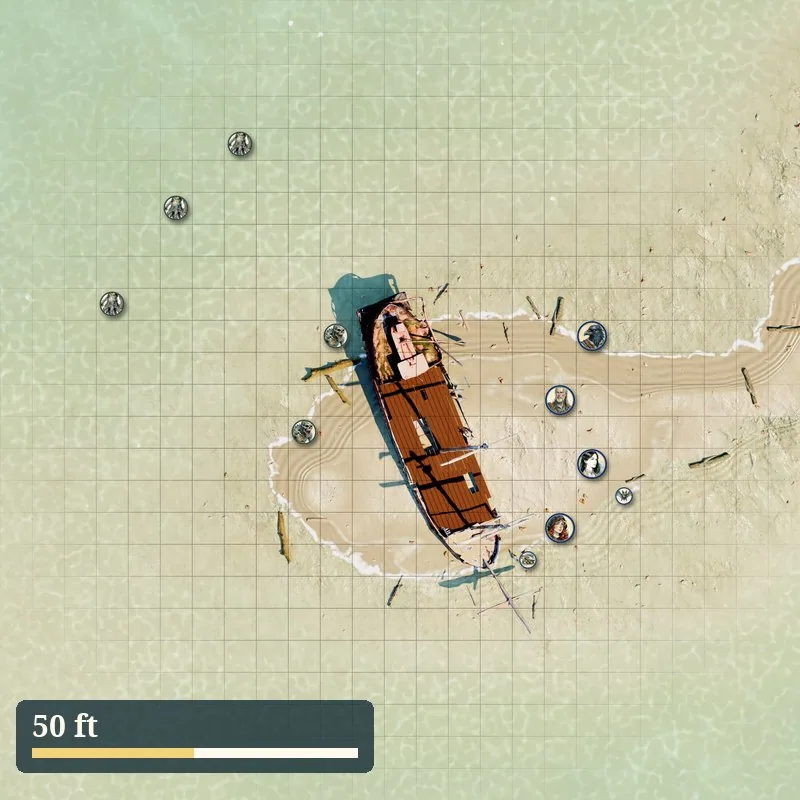 Battle map, 5 ft squares